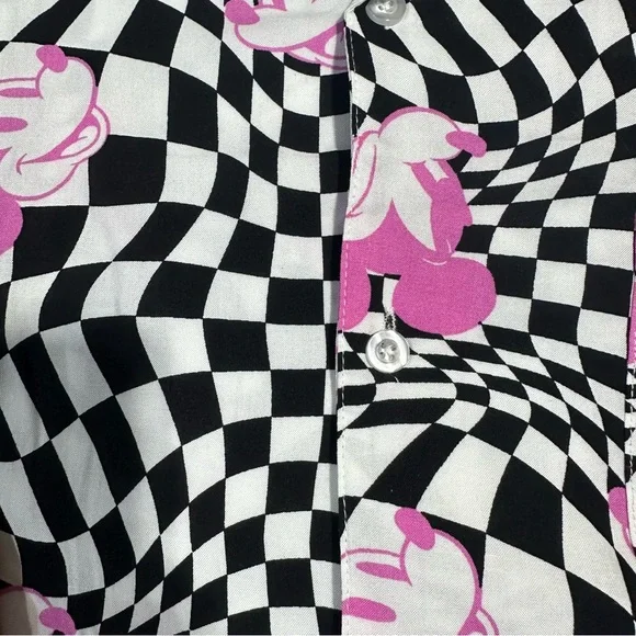 Disney Mickey Mouse size, large, black and white checkered with hot pink - Picture 4 of 4